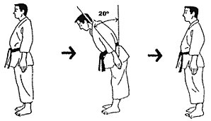 Standing bow (ritsu rei) Standing bow (ritsu rei)